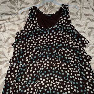 Style & co Polka dots ruffled tank top blouse